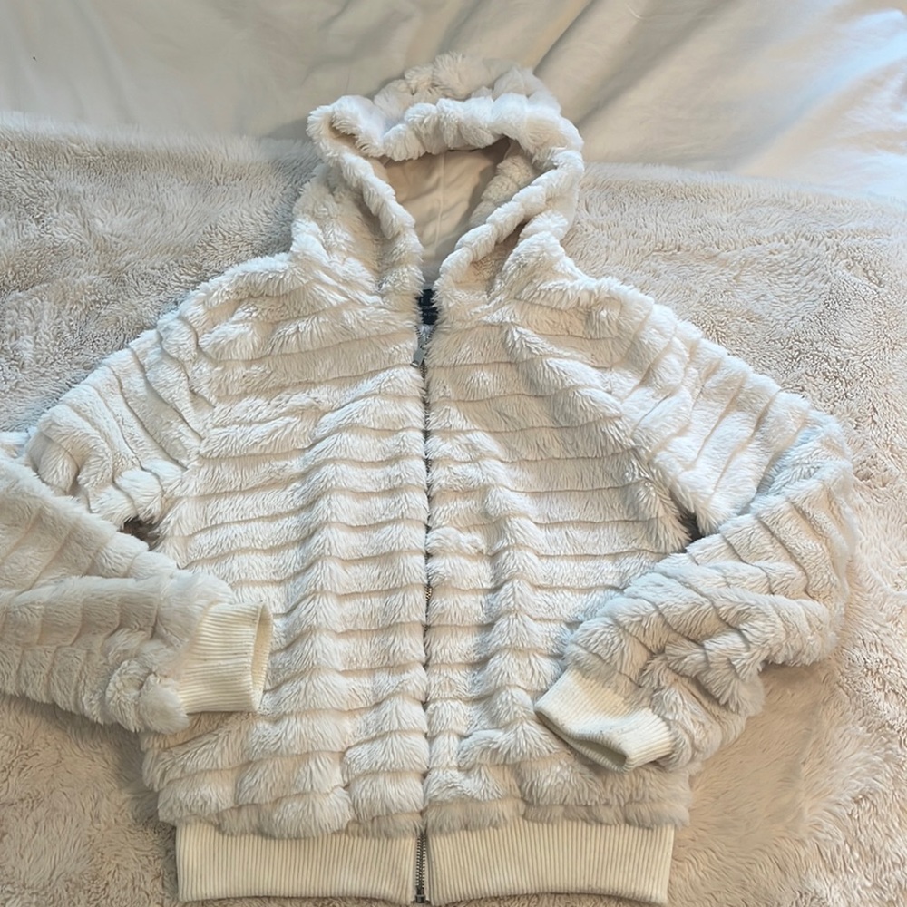 Fuzzy zip up jacket